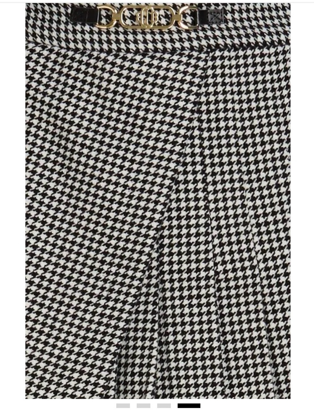 Maje Black and White Houndstooth Pleated Skort with Chain Detail - Picture 4 of 12